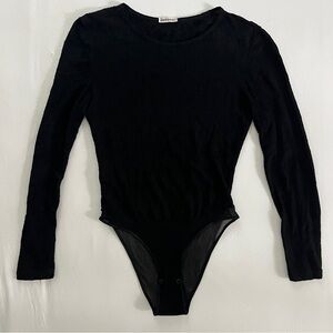 Cosabella Sz Small Lace Long Sleeve Bodysuit Black Romantic Classic Italian Lace